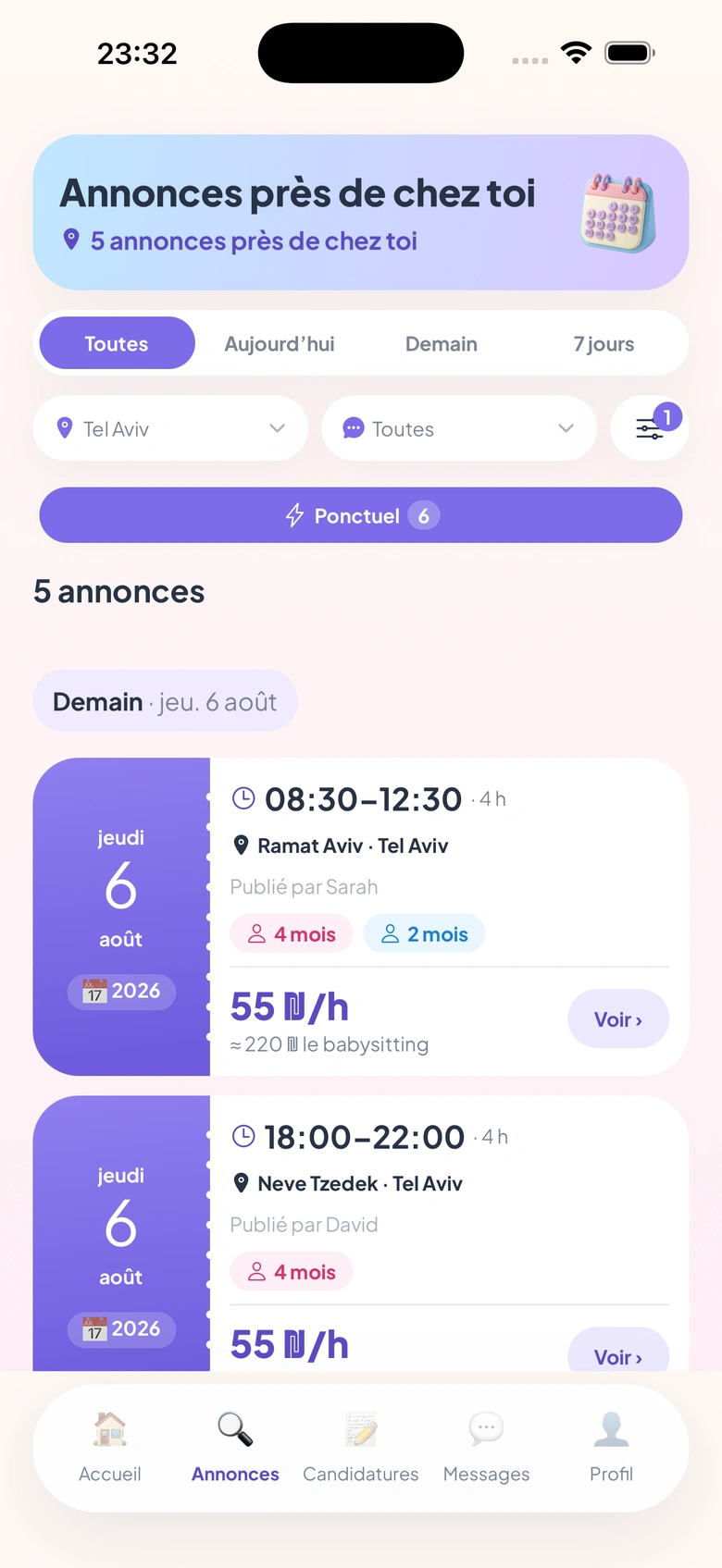 Les annonces de babysitting proches dans Bambinoush